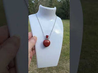Red Jasper Heart Shape Perfume/Essential Oil Bottle Necklace
