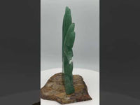 Green Aventurine Nine-Tailed Fox Carving