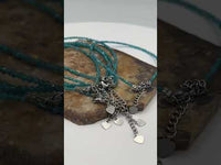 Natural 2mm Blue Apatite Faceted Anklets