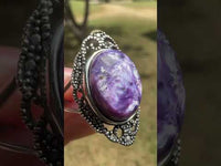 Natural Charoite Ring #16
