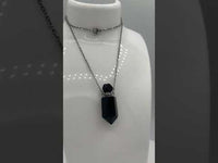 Black Obsidian Perfume/Essential Oil Bottle Necklace