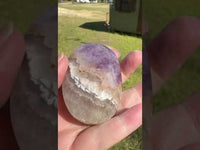 Amethyst Mixed with Stripe Agate Palm Stone #9