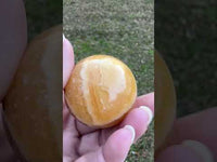 Yellow Calcite Stripe Sphere #6