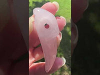 Rose Quartz Raven Skull Carving