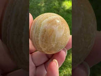 Yellow Calcite Stripe Sphere #1