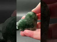 Green Mica in Quartz Heart | Polished Natural Crystal Heart | Green Mica Quartz Pocket Stone BIN #2