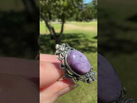 Natural Charoite Ring #9