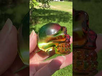 Green & Orange Glass Skull